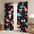 thumbnail image 2 of Manfei Teens Cartoon Dinosaur Blackout Curtains Set of 2 (52x84 Each), Kawaii Animal Window Curtains, Rainbow Flower Curtains and Drapes, Window Curtains Room Decor, 2 of 6