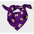 thumbnail image 3 of Bimba Purple Butterflies Pure Silk Printed Scarf Dupatta Head Neck Wrap Bandanas For Women 40 x 40 Inches, 3 of 6