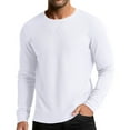 thumbnail image 2 of Bovxnpu Men Long Sleeve Shirts Mens Undershirts Pullover Tee, Men's Long Sleeve Knit Crew Neck Pullover Base Layer Casual Undershirt Tops, 2 of 8