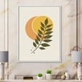 thumbnail image 2 of Designart 'Abstract Geometrical Moon and Sun With Leaf V' Modern Framed Canvas Wall Art Print, 2 of 5