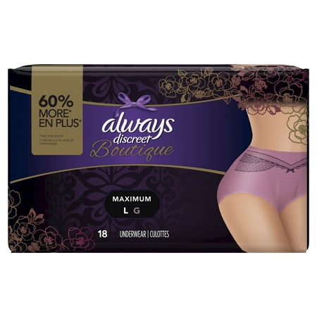 always discreet boutique underwear incontinence maximum protection purple count dialog displays option button additional opens zoom