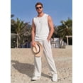 thumbnail image 5 of RICHCOIN Mens Tank Top Round Neck Sleeveless Muscle Shirts Lightweight Summer Beach Textured Tee, 5 of 7