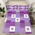 thumbnail image 2 of jejeloiu Purple White Buffalo Full Size Sheets,Modern Abstract Geometric Bed Sheets,Waves Stripes Line Sheet Sets For Boys Kids,Luxury Bedroom Decor,4pcs, 2 of 7