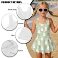 thumbnail image 4 of DISNIMO Girls' Swimsuit Bunny Carrot Printed One Piece Bathing Suit Quick Dry Beach Swimwear Sleeveless Bathing Suits with Skirts, 4 of 8