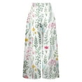 thumbnail image 4 of Dyegold Wide Leg Pants For Women Casual Boho Floral Printed Lounge Palazzo Pants Summer Loose Straight High Waisted Trouser, 4 of 5