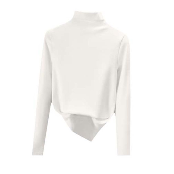 Heisall Women's Base Layer Shirts Semi-High Neck Solid Color Long Sleeve Fashion Layering Tops