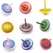 BESTSKY 2026 New 10Pcs Colorful Spinning Tops Kids Funny Toys Wooden Gyro Toy Wooden Spinning Top Toy,For Party Favors,Outdoor Play,Hand-Eye Coordination,Educational Activities