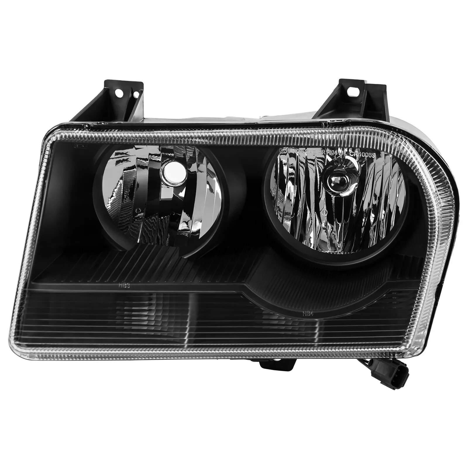 MOSTPLUS Pair Black Housing Headlight Halogen Lamps for 2005-2010 Chrysler 300 2.7L 3.5L