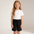 thumbnail image 2 of hoksml Girls Drawstring Shorts Back to School Casual Elastic Waist Playwear Shorts, 2 of 5
