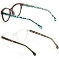 thumbnail image 4 of 2 Pairs Women 2 Tone Oval Tortoise Temple Optical Frame Fashion Reading Glasses Reader - ZT102 +2.00, 4 of 5