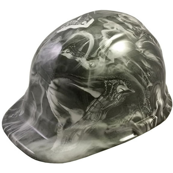 Venom Snake White Hydro Dipped Hard Hats Cap Style with 4 Pt Suspension