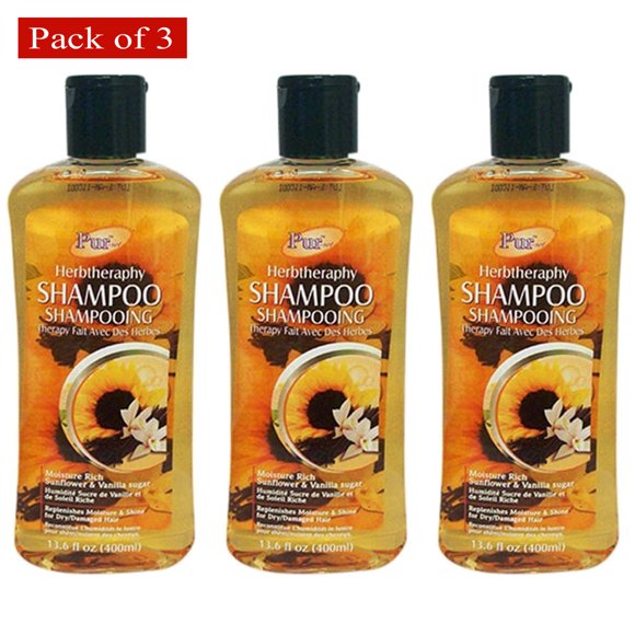 Shampoo With Sunflower & Vanilla Sugar (400ml) (Pack of 3) By Purest