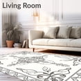 thumbnail image 2 of ODIKA 6'x9' Machine Washable Non-Slip Area Rug, Boho Trellis Ornate Decorative Fancy Stylish Chic High Traffic Rug, Black, 582672, 2 of 7