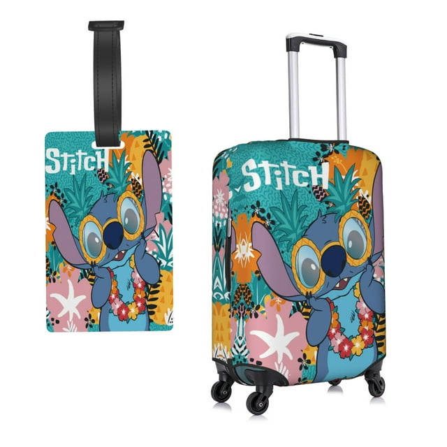 Anime Cartoon Stitch (9) Travel Suitcase Protector Elastic Washable Protective Baggage Covers With Concealed Zipper For 18-21 Inch Suitcase - S