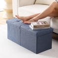 thumbnail image 3 of Banco Otomano Plegable CUYOCA con Almacenamiento 75L Lino Marino, 3 of 9