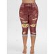 thumbnail image 3 of 3D girasol talle alto más el tamaño de Capri Jeggings Rosegal  Leggings de talla grande, 3 of 5