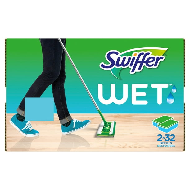 Swiffer Sweeper Chiffons de vadrouille humides, 64 pièces 