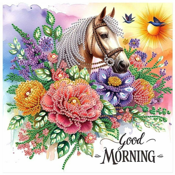5D DIY Diamond Painting Kits, Flower Horses Special Diamond DIY Art Kits for Adults for Home Decoration and Gift Options