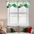 thumbnail image 2 of St. Patrick's Day Tie Up Valance Curtains for Windows, Kitchen Curtains Window Treatments, Green Shamrocks Leaf Polka Dots Short Window Shades Valances for Bedroom Bathroom Cafe 42"x12", 2 of 8