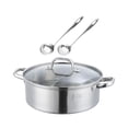 thumbnail image 4 of Siruishop Hot Pot Cooking Pot Transparent Lid Hot Pot Cookware for Kitchen Travel Home 30cm, 4 of 8