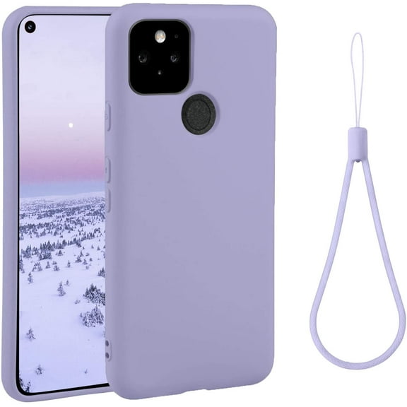 Compatible with Google Pixel 4A 5G Case,Slim Silicone Gel Rubber Case Cover (with Microfiber Lining) Full Body Shockproof Design for Google Pixel 4A 5G 6.2 INCH (Clove Purple)