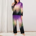 thumbnail image 2 of Rateoe Northern Lights Pattern Womens Pajamas Set Long Sleeve Sleepwear Button Down Nightwear Soft Cotton Pj Lounge Sets-Medium, 2 of 7