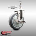 thumbnail image 2 of 5 Inch 316SS Thermoplastic Rubber Swivel 12mm Threaded Stem Caster Brake SCC, 2 of 2