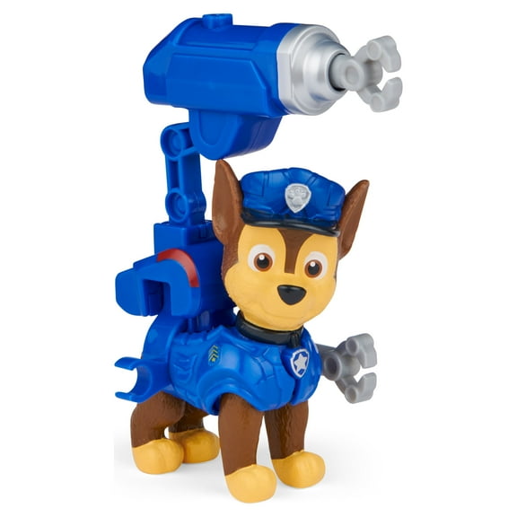 PAW Patrol, Chase Action Figure with Clip-on Backpack and Projectiles