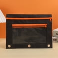 thumbnail image 1 of Three Hole Cloth Pencil Case Double Layer Mesh Large Capacity Zipper, 1 of 6