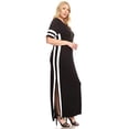 thumbnail image 4 of SWEETKIE Striped Maxi Dress, Short Sleeved, Side Slits, Plus Size, 4 of 5
