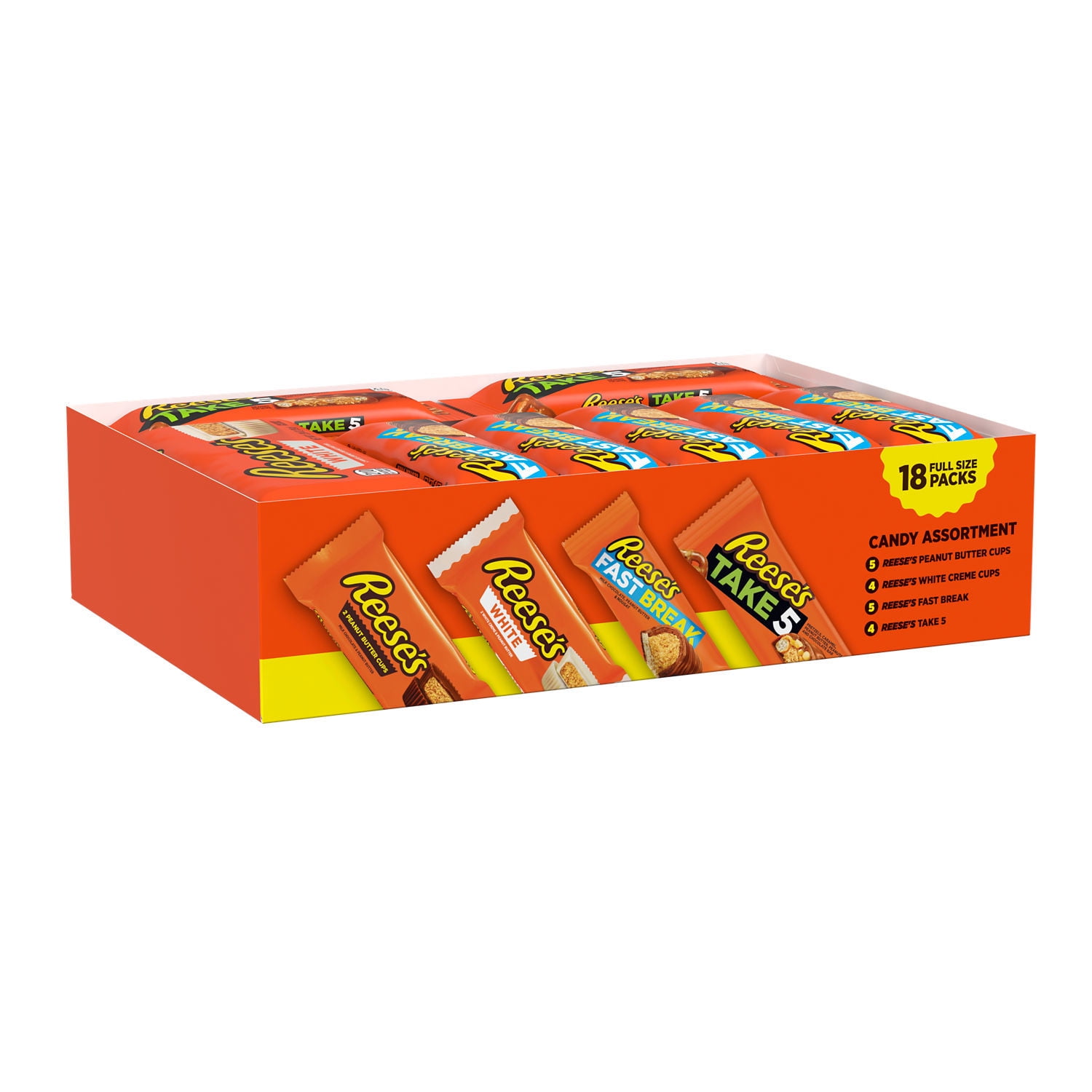 Reese's, Chocolate and White Creme Peanut Butter Assortment Candy, Individually Wrapped, 28.06 oz, Variety Pack (18 Ct)