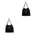 thumbnail image 3 of kurtrusly 1/2/3 Wide Application Convenient And Practical Chain Handbag For Women - Foldable Shoulder Bag Fashion PU Chain Shoulder Bag Black (black chain) 2PCS, 3 of 6