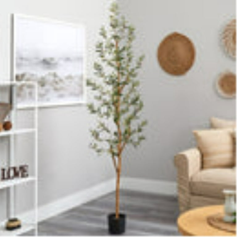 Nearly Natural 82 Olive Artificial Tree with Single Trunk Split