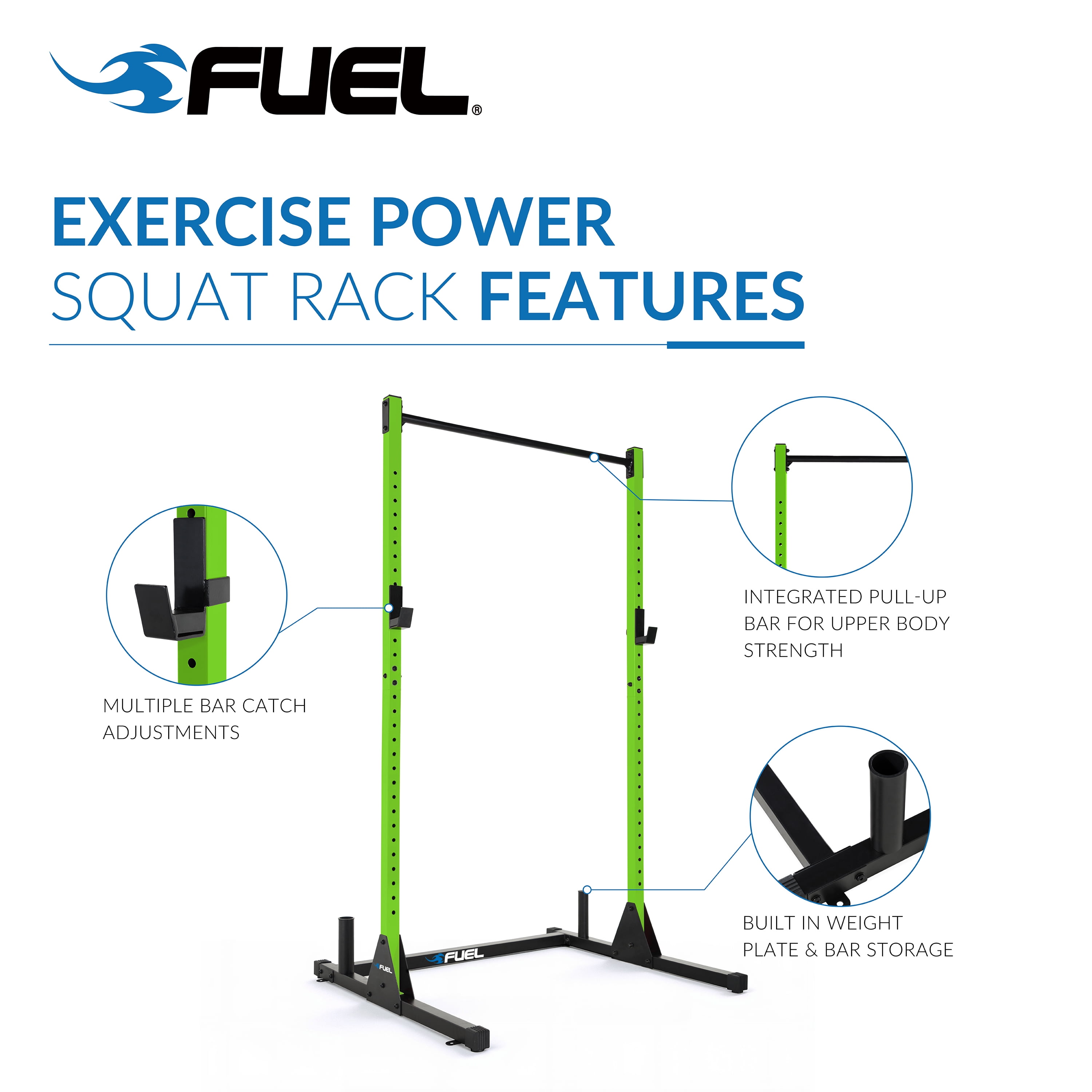 Fuel Pureformance Power Squat Rack, Green