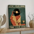thumbnail image 2 of Vintage Inspirational Quote Lose Your Mind Find Your Soul Poster Wrapped Wooden Frame Wall Decor,,Canvas Wall Art for Living Room,Bedroom,Office,Ready to Hang, 2 of 5