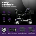 thumbnail image 6 of Travel Mobility Scooter, Heavy Duty Electric Scooters with 4 Anti-Tip Wheels, Compact Lightweight Mobility Scooters for Senior Adults Elderly, Foldable Mobility Scooter, Holds 300lbs, Purple, 6 of 14