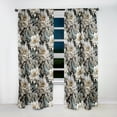 thumbnail image 2 of Designart "Exotic Floral Pattern In Grey And White I" Floral Room Darkening Curtain Single Panel, 2 of 6