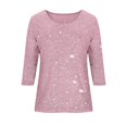 thumbnail image 4 of Girls Casual Lurex Short Sleeve Blouse Loose Fit Round Neck Top Comfortable Tunic Shirt For Kids, 4 of 4