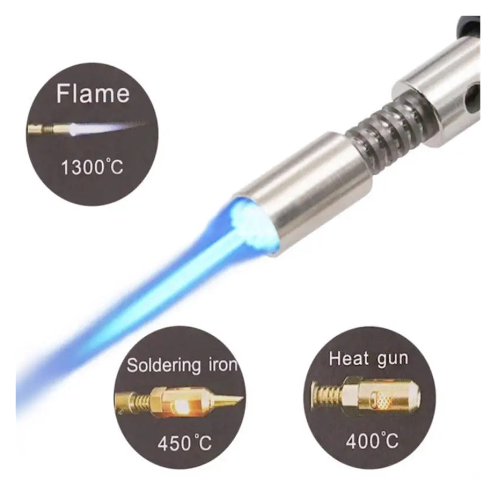 1300  3in1 4In1 Portable Soldering Iron Kit Welding Pen Burner Blow Torch Gas Soldering Iron Cordless Butane Tip Tool ,Precise Temperature Adjustment