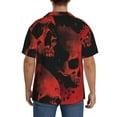 thumbnail image 7 of Goofa Red And Black Abstract Skull Printed Men's Casual Short-sleeved Shirt,Lightweight Breathable Button-down,Summer Casual men's top,Versatile Fashion shirt-XX-Large, 7 of 7