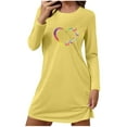 thumbnail image 2 of HongQid Nightgowns for Women Soft Grpahic House Dress Long Sleeve Sleep Shirts Fall Sleepwear Night Gown Nightshirt, 2 of 6