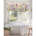thumbnail image 6 of Rustic Watercolor Floral Kitchen Valances for Windows Tulip Hydrangea Valance Curtains&nbsp; for Kitchen /Living Room/Bedroom/ Bathroom Decor, 42"x12 " ,Rod Pocket 1 Panel, Pink Purple Yellow, 6 of 7