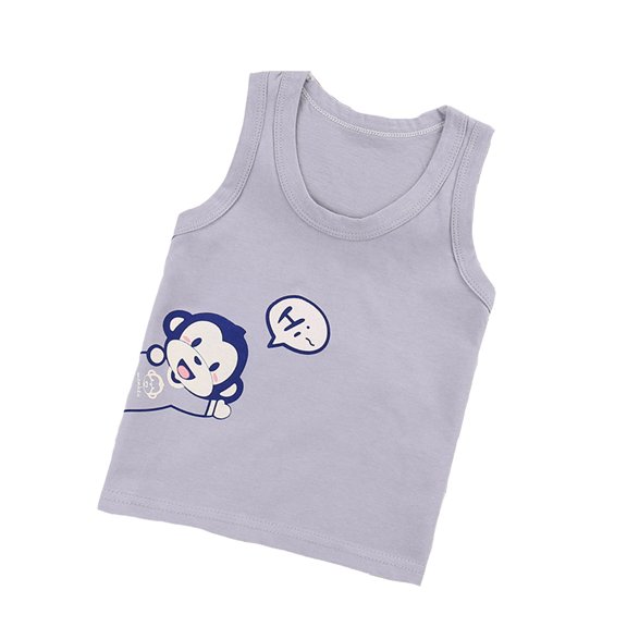 LPKRT Boys Summer Tank Tops Crewneck Dinosaur Print Sleeveless T-Shirt Loose Fashionable Casual Tee Tops Grey 5-6 Years