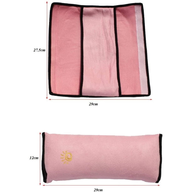 2 uds., asiento para ni?os, cinturón para ni?os, arnés de hombro para vehículos, cojín para cinturón de seguridad de coche, extraíble, lavable y práctico (gris y rosa) ZefeiWu 1327534190755