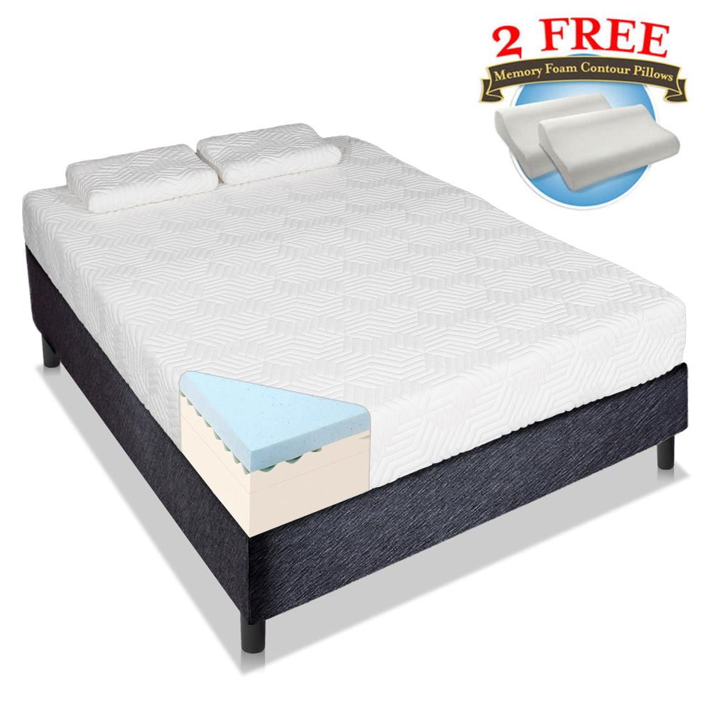Ktaxon 14" inch Queen Size Cool Medium Firm Memory Foam Mattress 2 Free