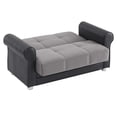 thumbnail image 3 of Ottomanson Convertible Sleeper Loveseat with Hidden Storage, Firm Seating, Gray, 3 of 7