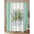 thumbnail image 4 of Fsddascl Eucalyptus Green Shower Curtain Set - Extra Long 72" x 96" Washable Bathtub Curtain with 12 Hooks, Stripes Flower Cactus Plant Waterproof Fabric Stall Shower Curtains for Bathroom/Bathtub, 4 of 6