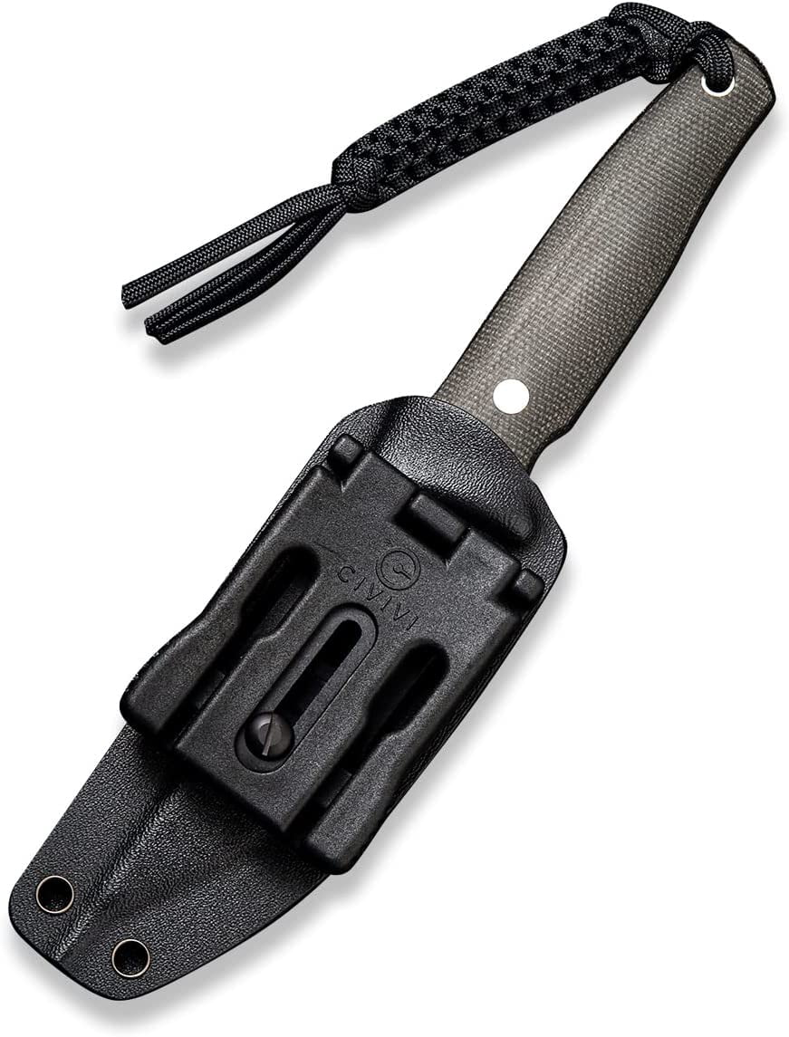CIVIVI 4.07 in Drop-Point D2 Blade Tactical Knives, with Black Lanyard C19046-4