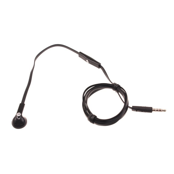 Wired Earphone Mono Headset for REVVL V Plus 5G Phone - Single Earbud 3.5mm Headphone Flat Black Compatible With T-Mobile REVVL V Plus 5G