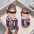 thumbnail image 5 of Ccpelsie Girls Sparkle Princess Dress Shoes Bow Wedding Party Flower Bridesmaids Mary Jane Ballet Flats for Kid Toddler(Dark Purple,9), 5 of 9